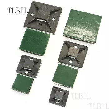 50 шт., черный и зеленый пластик, самоклеящаяся подставка для крепления кабеля, белый, 20, 25, 30, 40 мм, так как клеевой Тип позиционирования