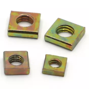 50 шт. DIN562 цветные оцинкованные стальные квадратные гайки без конических блоков квадратные четырехугольные оцинкованные прессованные гайки M3 M4 M5 M6