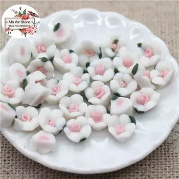 50 шт. керамические цветы Ywbeads 6 мм смешанного цвета