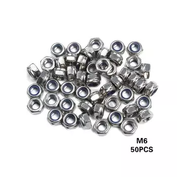 50 шт./компл. M3 M4 M5 M6 DIN985 набор оцинкованных гаек из углеродистой стали, самоблокирующиеся гайки, гайки с фиксацией, шестигранные гайки