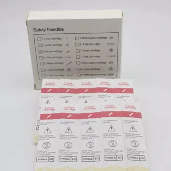 50 шт./коркор. 3 наклонные иглы для перманентного макияжа с высококлассными нетоксичными пластиковыми татуировочными иглами для бровей и губ