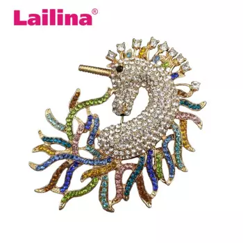 50 шт./лот Lailina Роскошные Разноцветные Большой со стразами в виде животного, животное лошадь брошь