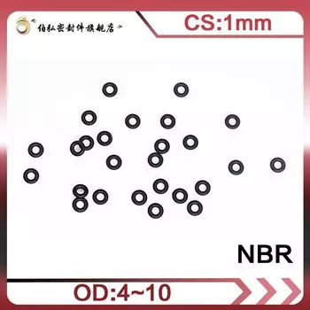 50 шт. Черные нитриловые уплотнительные кольца NBR CS1mm OD4/4.5/5/5.5/6/6.5/7/7.5/8/8.5/9/9.5/10мм