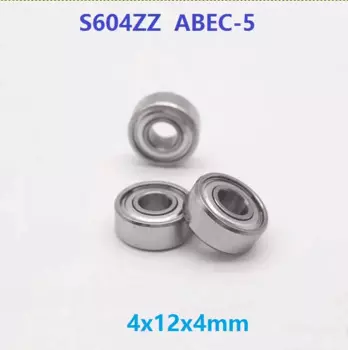 50 шт./лот S604ZZ S604 ZZ ABEC-5 4x12x4 мм подшипник из нержавеющей стали с глубоким желобом, шарикоподшипник с двойной защитой 4*12*4 мм 604 604ZZ