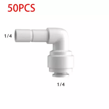 50 шт./лот, соединение 1/4 дюйма, колено 1/4 дюйма, фитинг для воды RO, 6,5 мм, шланг из помпона, полиэтиленовая труба, быстрый разъем, детали фильтра для воды