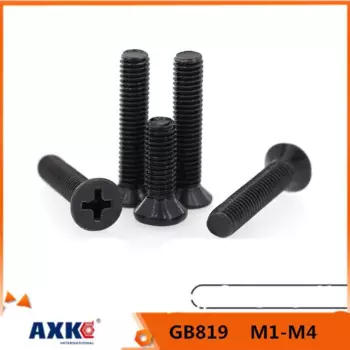 50 шт. M1 M1.2 M1.4 M1.6 M2 M2.5 M3 M3.5 M4 GB819 мини маленькая черная углеродистая сталь крест Phillips плоская потайная фотокамера