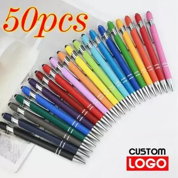 50 шт., металлическая шариковая ручка с сенсорным экраном