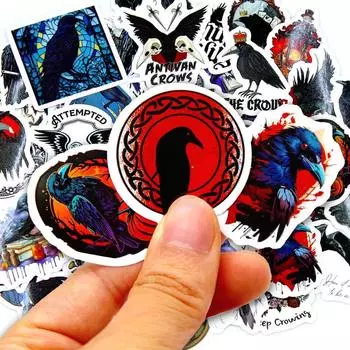 50 Шт., Наклейки С Изображением Вороны Для Девочек, Озорной Стиль, Разноцветные Наклейки Для Канцелярских Товаров «сделай Сам»