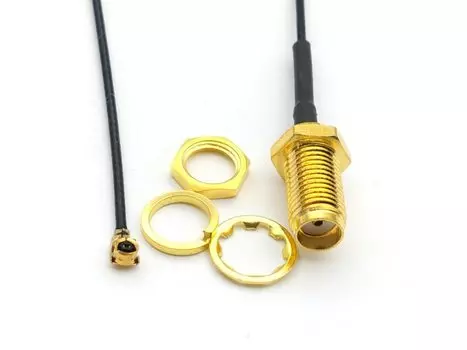 50 шт. пигтейлы ZHTCRJ brass SMA female nut bulkhead to IPX U.FL female 1.13