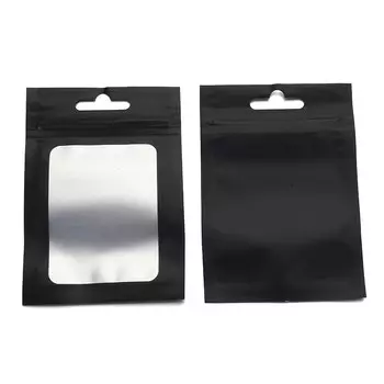 50 шт. пластиковые черные плоские запечатываемые сумки BERICHHA для хранения украшений