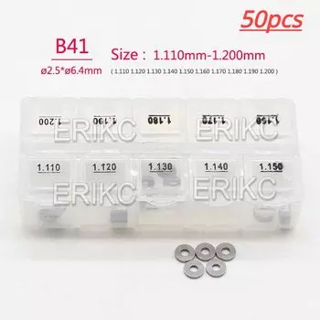 50 шт. прокладки, прокладки B41, размеры 1,110-1,200 мм, набор регулировочных прокладок для форсунок, шайба регулировки клапана для распылителя Bosch