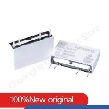 50 шт., промышленное реле HF49FD, лампочка с внешним интерфейсом, 5 А, 4 контакта, 5 В, 12 В, 24 В, миниатюрное реле мощности