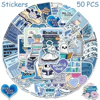 50 шт., синие виниловые наклейки PickJoy