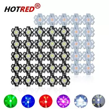 50 шт. светодиодные чипы HotRed 1W 3W для выращивания