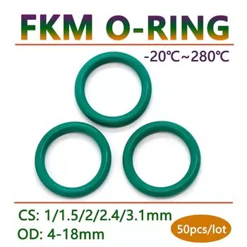 Фторкаучуковые уплотнительные кольца Green FKM 50 шт.