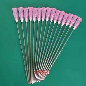 50 шт., удлиненный тупый наконечник, паста с плоской головкой, клей, клей, игла для дозирования жидкости, наконечник шприца 18Ga, общая длина 10 см