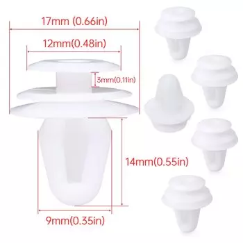 50 шт. универсальные автомобильные бамперы, отверстие, белая деталь автомобиля, пластиковые автомобильные крепежные зажимы, автомобильные крепежные заклепки для автомобилей