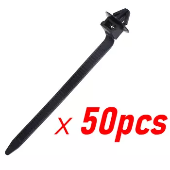50 шт. универсальные автомобильные нейлоновые кабельные стяжки, фиксированные крепежные зажимы, автомобильное крепление, фиксатор провода, зажим для ремня для всех автомобилей 92 мм x 5 мм