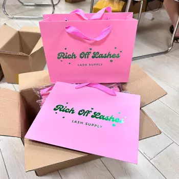 50 шт./упаковка, бумажные пакеты с ручками, 15 х6 х2, 0 см