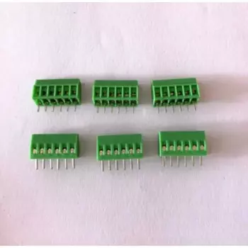 50 шт., винтовой клеммный блок печатной платы, зеленая Клеммная колодка мм, минимум 2p 3p 4p-10pin