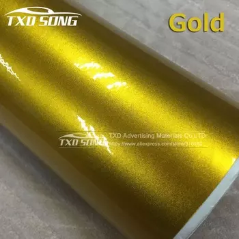 50 см x 300 см красный металлик Глянцевая блестящая пленка наклейка для автомобиля обертывания глянцевые конфеты виниловая пленка с воздушный пузырь Бесплатная