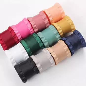 50 yards 16 25 38mm Wide Ruffled Lotus Leaf Ribbon for Hair Bows DIY Crafts Handmade Accessories Materials Gift Package