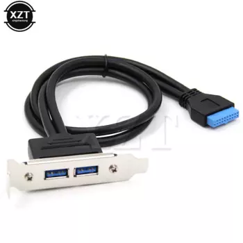 50cm PC Mainboard 20 pin to Dual USB 3.0 Ports Express Cable Motherboard 2 USB3.0 Panel Bracket Extension cable