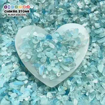 Аквамариновые кварцевые чипсы Runyangshi 5-7 мм