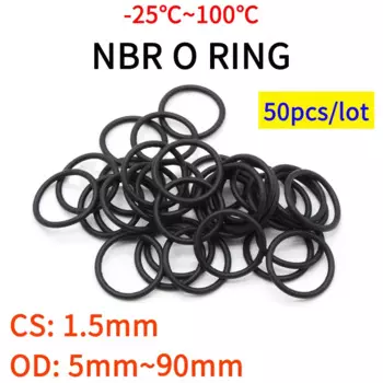 50 шт. черные резиновые уплотнительные кольца NBR