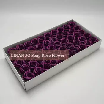50Pcs 4-layers Rose Soap Flower Head for Valentine's Day Gift Roses Flowers Bouquet Wedding Birthday Party Decor Immortal Flower