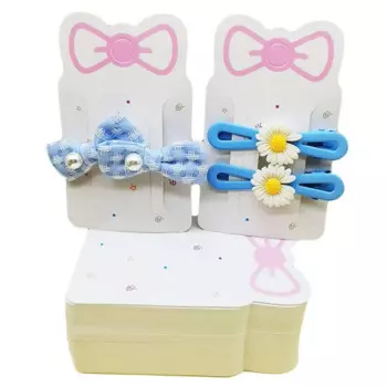 Картонные зажимы для волос, розовые, BERICHHA, 50 шт