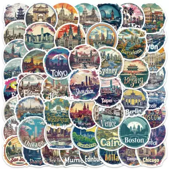 Набор из 50 стикерных наклеек виниловых