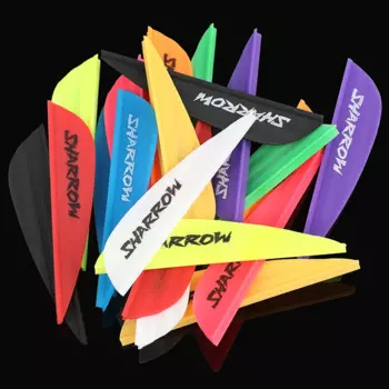 50pcs Archery Air Groove Feather Arrow Vanes 2.5 Inch Rubber Feather for Bow Arrow Hunting Outdoor Shooting Target Accessories