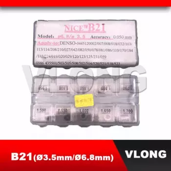 50 шт. B21 Регулировочная прокладка B21 Прокладка для регулировки форсунок Common Rail B21 Регулировочная прокладка Регулировочная шайба B21 Размер 1,00-2,50 мм