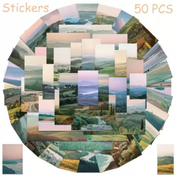 50pcs Beautiful Scenery Sky Lake Stickers Decals For Phone Laptop Luggage Refrigerator Scrapbook Aesthetic Waterproof Stickers