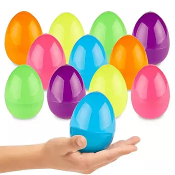 50Pcs Colorful Plastic Easter Eggs Surprise Toys Blind Egg Fillable Empty Eggs Easter Decoration 2024 DIY Kids Easter Gift