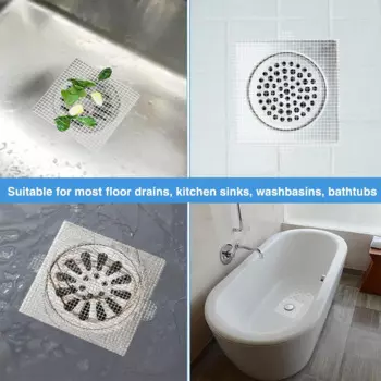 50pcs Disposable Floor Sink Strainer Self-adhesive Drain Hair Catcher For Bathroom Drainage Hair Catcher Tools Toilet Cleaning