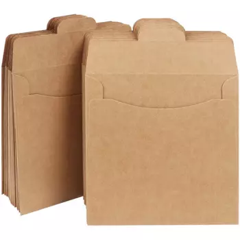 50pcs High-quality Envelopes Storage Case Flap Folded Bag CD DVD Disc Paper Sleeves Accessories Mini Kraft Craft Brown