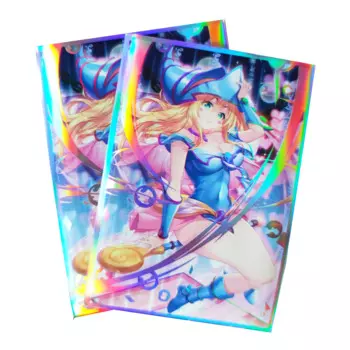 50PCS Holographic Sleeves YUGIOH Card Sleeves Magical Girl Anime Protector Card Cover for Board Games Trading Cards 63x90mm