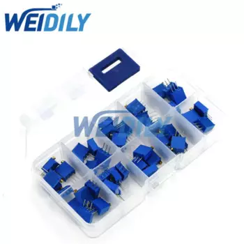 50 шт./лот 3296 Вт многооборотный триммер, комплект потенциометра, Высокоточный 3296 переменный резистор с бесплатной коробкой, электронный комплект «сделай сам»