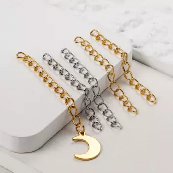 50Pcs/lot 5cm Stainless Steel Extension Chain Connector Extend Chains For DIY Bracelet Necklace Jewelry Making Accessories