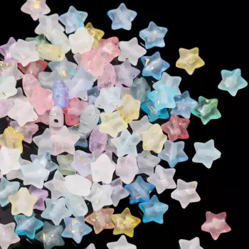 50Pcs/lot Acrylic Star Beads 10mm Sparkling Makaron Color Pentagram Beads Fashion DIY Material Necklace Earrings Making