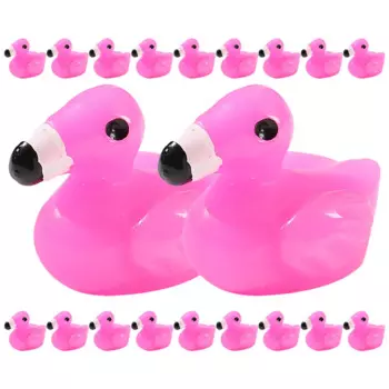 50pcs Miniature Flamingo Resin Figurines for Terrarium Landscapes Decorative Animals Kids Friendly Accessories