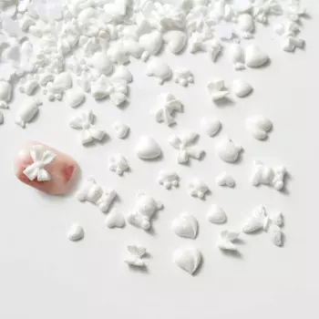 50pcs Mix Cartoon Love Cat Claw Candy Nail Charms Accessories 3D Resin Nail Parts Pink Glow Bow Nail Art Decorations Bulk Supply