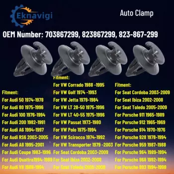 50 шт. пластиковые зажимы для обшивки дверей NoEnName_Null для Porsche 911 928 944 968 1970-1995 VW Corrado Eurovan Jetta Vanagon