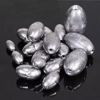 50pcs Olive Shape Sinkers Pure Lead Making Fishing Sinker Sports Outdoors Supplies Lake Sea River feeder Fishing Accessories