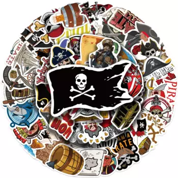 50Pcs Pirate Skull Stickers Captain Buccaneer Vintage For DIY Notebook Luggage Refrigerator skateboards phone cases sticker
