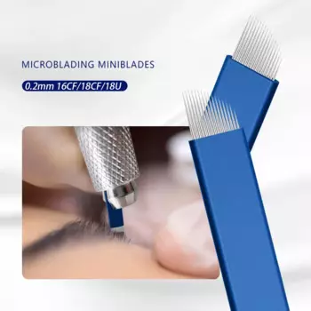 50pcs Professional 0.2MM NANO 3D Eyebrow Tattoo Microblading Embroidery Blade Needles for Pernement Makeup Pmu Tattoo Supplies