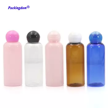 50pcs пустая упаковочная трубка прозрачная косметическая бутылка лосьона Цвет мяч Кепки многоразовый крем контейнер для эмульсии с внутренним крышками 50 мл