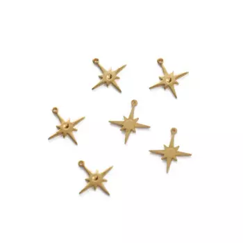 50pcs Raw Brass Earring Charms 13x12mm Mini Star Charm Pendant DIY Bracelet Earrings Supplies Charms For Jewelry Making Crafts
